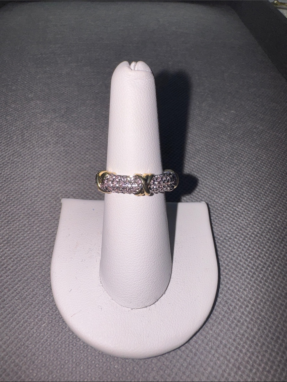 Pink Crystal Hinged Bracelet with Gold Accents